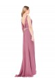 Long Slim Chiffon Prom Dress with Beaded Waist