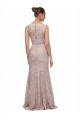 Long Sleeveless All Lace Prom Dress with Scoop Neckline