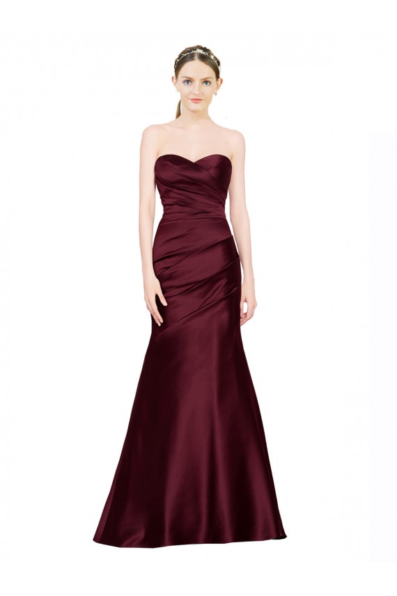 Mermaid Sweetheart Soft Satin Prom Dress with Pleats