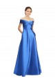 Sleeveless Off the Shoulder Ball Gown Satin Prom Dress