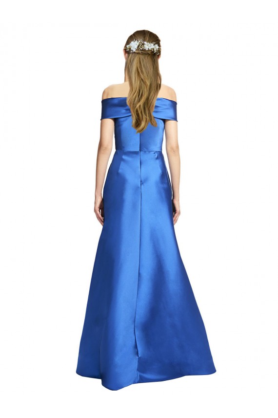 Sleeveless Off the Shoulder Ball Gown Satin Prom Dress