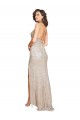 Ruched Back Mermaid Sparkling Sequin Prom Dress with Beaded Spaghetti Straps