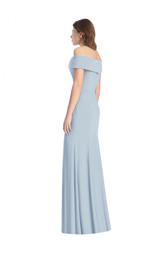 Cuffed Off the Shoulder Long Trumpet Prom Dress