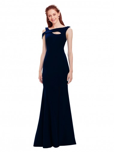Cheap Sleeveless Crepe Mermaid Prom Dress with Side Slit Canada