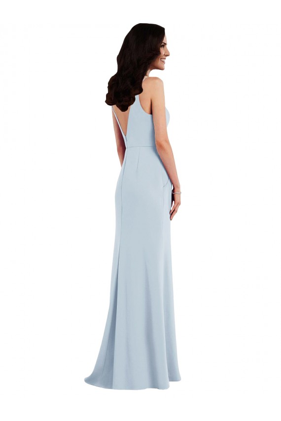 V Back Spaghetti Strap Maxi Prom Dress with Pockets
