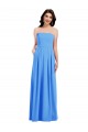 Strapless Pleated Skirt Crepe Prom Dress with Pockets