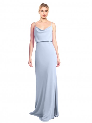 Cheap Feminine Cowl Neck Slim Floor Length Stretch Crepe Prom Dress Canada