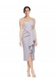 Short Strapless Crepe Cocktail Prom Dress / Homecoming Dress with Ruffles