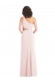 Flirty One Shoulder Midriff Cutout Maxi Crepe Prom Dress