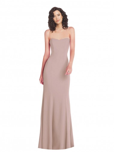 Cheap Strapless Princess Line Crepe Mermaid Prom Dress Canada