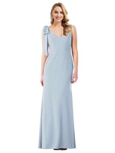 Cheap V-Back Bow Shoulder Trumpet Prom Dress Canada