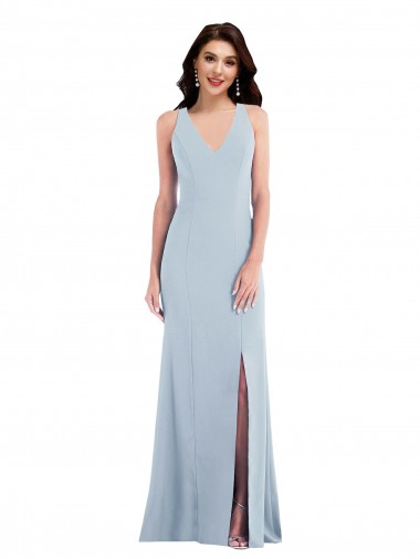 Cheap Criss Cross Cutout Back Maxi Prom Dress with Front Slit Canada