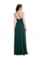 A-Line Slim One Shoulder Crepe Prom Dress with Asymmetrical Straps and Side Slit