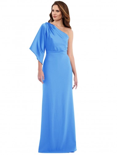 Cheap One Shoulder Bell Sleeves Trumpet Prom Dress Canada