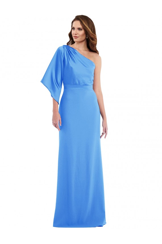One Shoulder Bell Sleeves Trumpet Prom Dress