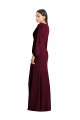 Long Puff Sleeve V-Neck Trumpet Maxi Prom Dress