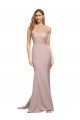 Long Sweetheart Crepe Prom Dress with High Neck Illusion Tulle Details
