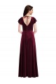 Flutter Sleeve Velvet Maxi Prom Dress with Pockets